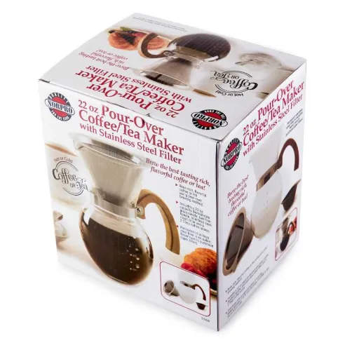 Cafetera de Vidrio con Filtro de Acero Inoxidable de 22 Onzas  NORPRO 5588