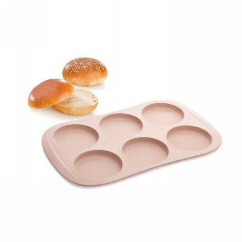 Molde de Silicon para Pan de Hamburguesa con 6 Cavidades TESCOMA 629518