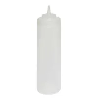 Botella Transparente de Boca Ancha para Salsas de 24 Onzas THUNDER PLTHSB024CW