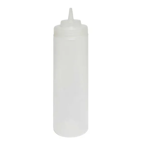 Botella Transparente de Boca Ancha para Salsas de 24 Onzas THUNDER PLTHSB024CW