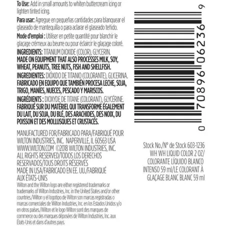 Colorante Blanco para Glaseado, 2 Onzas wilton 603-1236