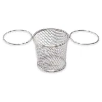 Canasta Redonda Mini con Porta Ramekin Doble KING METAL BSK161