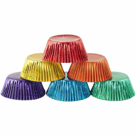Capsulas Metalicas para Cupcakes, Colores Primarios, 72 Unidades WILTON 415-5172