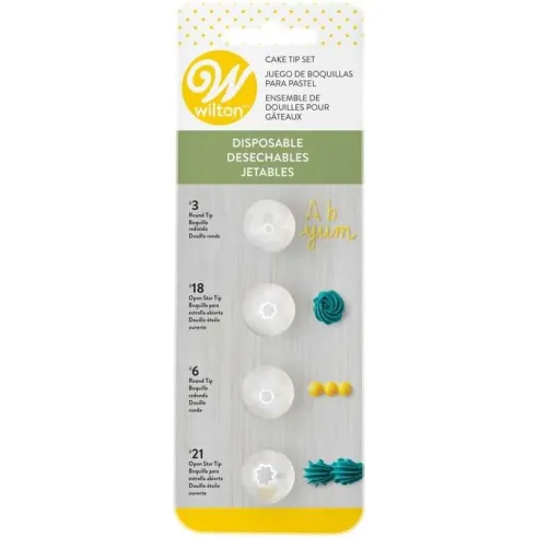 Juego de Boquillas Desechables para Decoracion  (3, 6, 18, 21). WILTON 418-6613