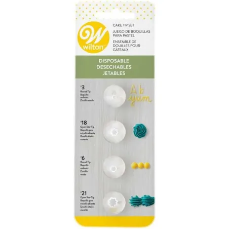 Juego de Boquillas Desechables para Decoracion  (3, 6, 18, 21). WILTON 418-6613