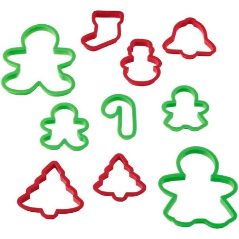 cortador de galletas navidenas, set de 10 piezas navideno 2304-3956