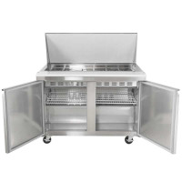 Mesa de Preparacion Mega Top con 2 Puertas de Acero Inoxidable 120 Centimetros U-STAR SCLM2-E-HC