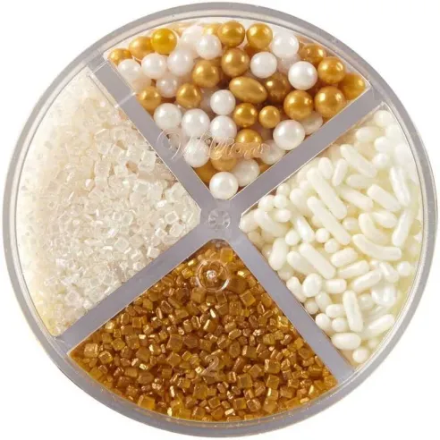 Confite Surtido Color Dorado y Blanco, 3.8 Onzas WILTON 710-5337