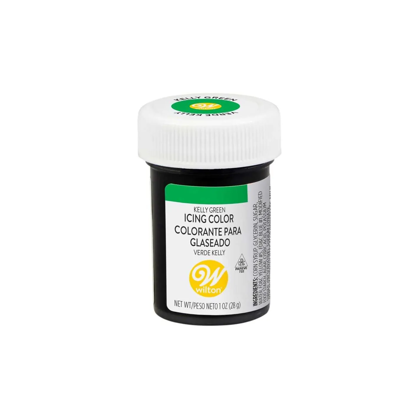 Verde Kelly Color Colorante para Pasta Color Verde Kelly, 1 Onza WILTON 610-752
