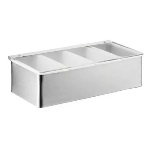 Porta Condimentos de Acero Inoxidable de 4 Compartimientos KING METAL CD4R