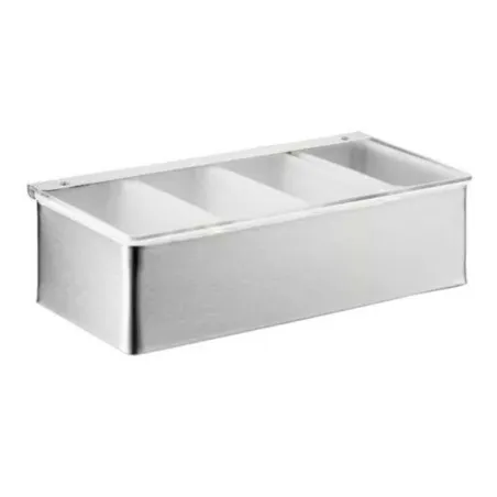 Porta Condimentos de Acero Inoxidable de 4 Compartimientos KING METAL CD4R