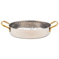 Sarten Mini Martillado de Acero Inoxidable con Agarradera Dorada de 7X1.4 Pulgadas KING METAL MPDH28H