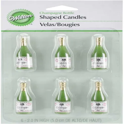 Candelas de Figuras de Botella de Champan, Set de 6 Unidades WILTON 2811-163