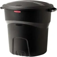Basurero Redondo sin LLantas de 32 Galones / 121 Litros, Color Negro RUBBERMAID 1793963