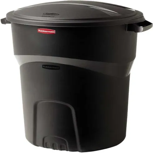 Basurero Redondo sin LLantas de 32 Galones / 121 Litros, Color Negro RUBBERMAID 1793963