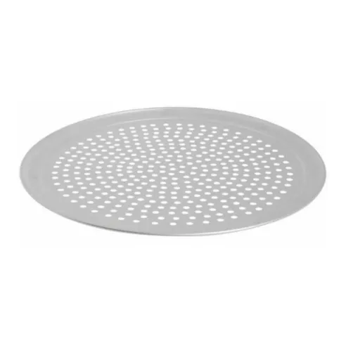 Molde Perforado para Pizza con Borde Delgado de 35 Centimetros KING METAL PTWP14