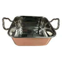 Sarten Kadai Cuadrado de 13 X 13 X 5 Pulgadas de Color Plateado KING METAL KSQ13C