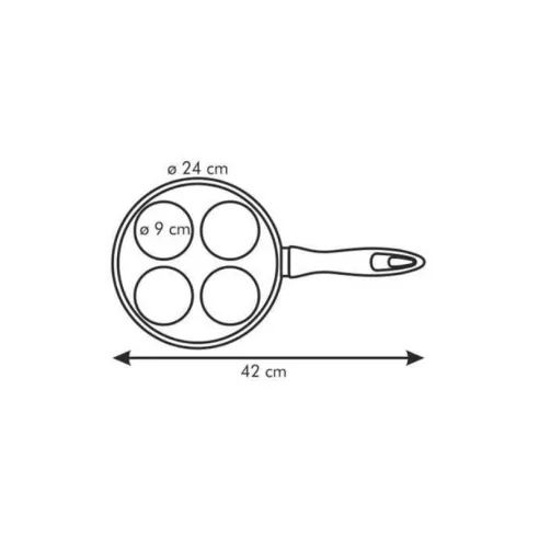 Sarten Antiadherente de 4 Circulos de 24 Centimetros TESCOMA 594244