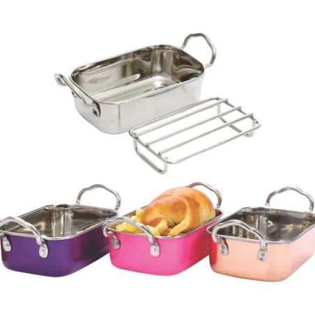 Sarten Asador Mini Liso de Cobre de 12.5 x 8.5 x 4 Centimetros KING METAL MRP53MC