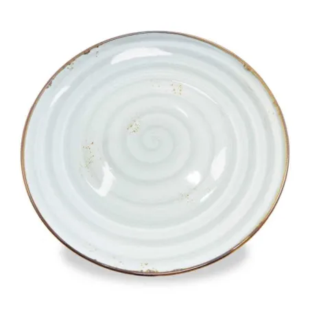 Plato Redondo de Porcelana Gris con Borde Dorado 10.5 Pulgadas ARNI CS4232-SC02