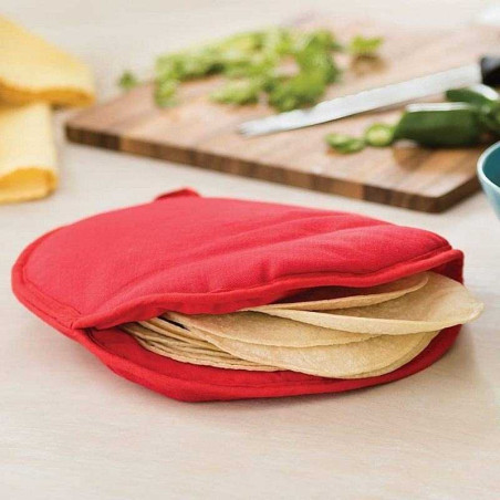 Mantenedor de Tela para Tortillas y Pizza de Color Rojo FOX RUN BRANDS 8655
