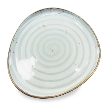 Plato Triangular de Porcelana Gris con Borde Dorado 9.5 Pulgadas ARNI C1409-SC02
