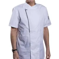 Gabacha Cruzada Manga Corta, Talla M, Color Blanca  CHECKEDOUT CU110D0201E-M