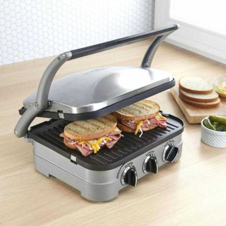 Sandwichera Multifuncional 5 en 1 Color Gris CUISINART GR-4NP1
