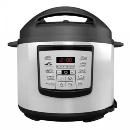 Olla de Presion Electrica de 6 Litros de Color Plateado BLACK & DECKER PR100SD