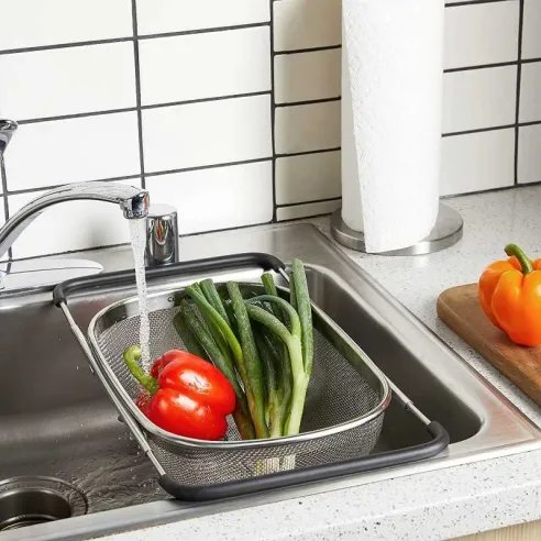 Colador Rectangular de Acero Inoxidable de 14.4 x 4.5 x 9.5 Pulgadas CUISINART CTG-00-OSC