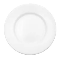 Plato Redondo de Porcelana Borde Ancho de 6.5 Pulgadas Blanco CATER MAX A700