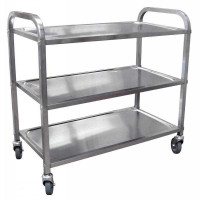 Carrito de Acero Inoxidable de 3 Niveles de 92 x 52 x 90 Centimetros MASTER CHEF 4650370