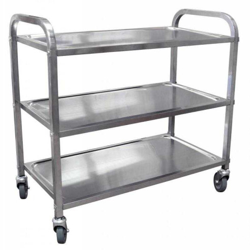 Carrito de Acero Inoxidable de 3 Niveles de 92 x 52 x 90 Centimetros MASTER CHEF 4650370