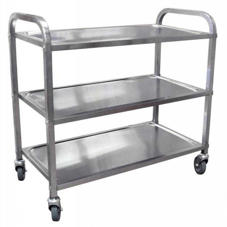 Carrito de Acero Inoxidable de 3 Niveles de 92 x 52 x 90 Centimetros MASTER CHEF 4650370