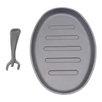 Sarten de Hierro Fundido para Fajitas con Mango Removible de 7 x 10.5 Pulgadas, Color Negro  MASTER CHEF 222A