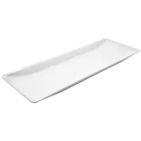 Bandeja Lisa Rectangular de Melamina para Buffet de 23 x 8.5 Pulgadas, Color Blanco  MASTER CHEF B602