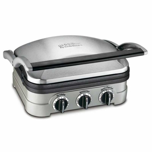 Sandwichera Multifuncional 5 en 1 Color Gris CUISINART GR-4NP1