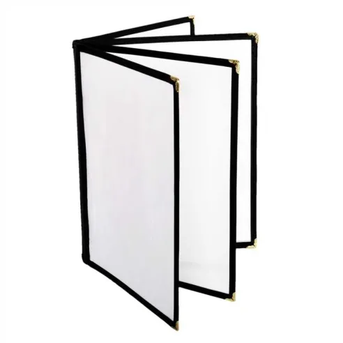 Porta Menu 4 Paginas de 8.5 x 11 Pulgadas, Color Negro  THUNDER PLMENU-L4BL