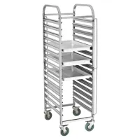 Carro Porta Bandejas para Panaderia de Acero Inoxidable hasta para 16 Bandejas  MASTER CHEF 4650380