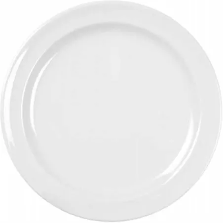 Plato Redondo de Melamina de Borde Ancho de 9 Pulgadas de Color Blanco MASTER CHEF 209-WHITE