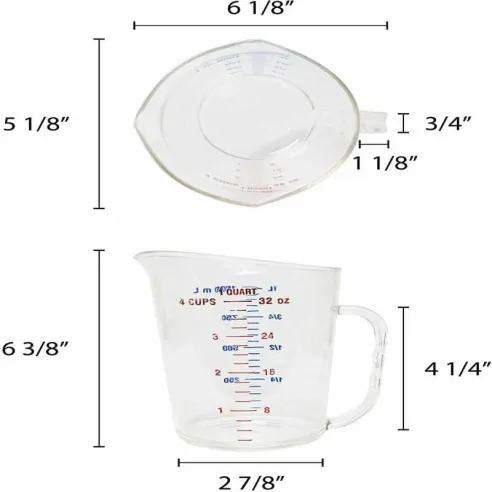 Taza Medidora de Policarbonato de 4 Tazas THUNDER PLMD032CL