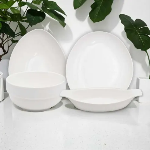 Bowl Ovalado de Porcelana 7.5 Pulgadas Blanco ARNI C1423