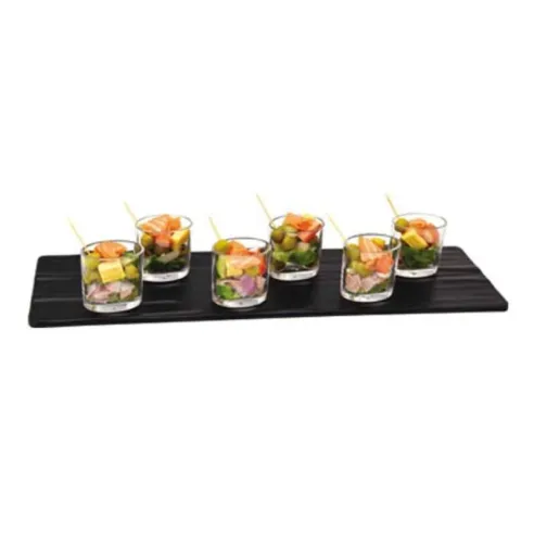 Bandeja Rectangular de Color Negro con Textura de 52.5 x 16 Centimetros MASTER CHEF D300