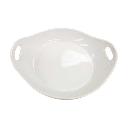 Plato Hondo con Agarraderas de Porcelana 9.5 Pulgadas Blanco CATER MAX 13655-1