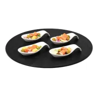 Bandeja Redonda de Color Negro con Textura de 43 Centimetros MASTER CHEF B604 2