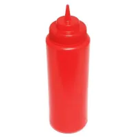 Botella para Salsas de Boca Ancha de 32 Onzas, Color Rojo THUNDER PLTHSB032RW