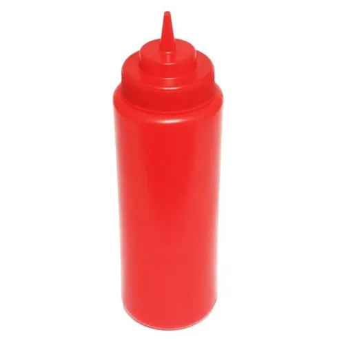 Botella para Salsas de Boca Ancha de 32 Onzas, Color Rojo THUNDER PLTHSB032RW