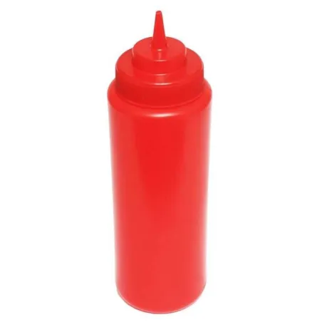 Botella para Salsas de Boca Ancha de 32 Onzas, Color Rojo THUNDER PLTHSB032RW