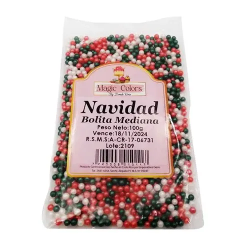 Confitillo Navidad Bolita Mediana de 100 Gramos MAGIC COLORS 7443006010117