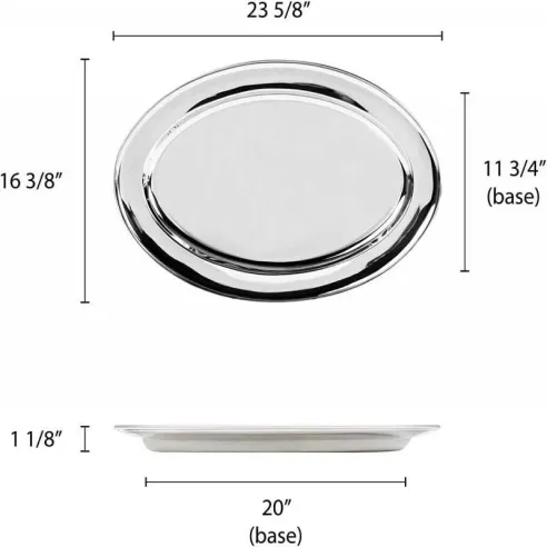 Platon Ovalado de Acero Inoxidable de 24 Pulgadas THUNDER SLOP024